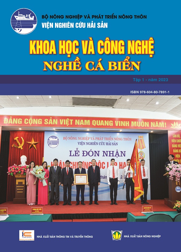 Ấn phẩm Khoa học công nghệ Nghề cá biển tập 1 năm 2023