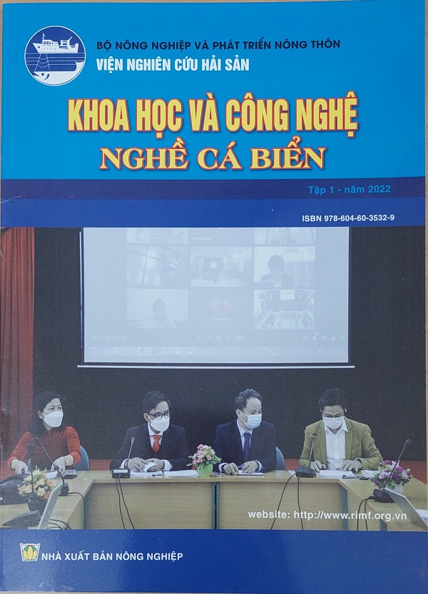 Ấn phẩm Khoa học công nghệ Nghề cá biển tập 1 năm 2022