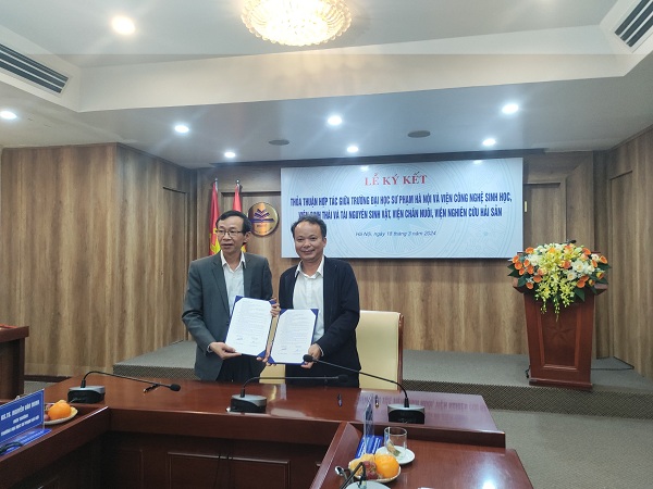 Lễ ký Thỏa thuận hợp tác giữa Viện nghiên cứu Hải sản và Trường Đại học Sư phạm Hà Nội 